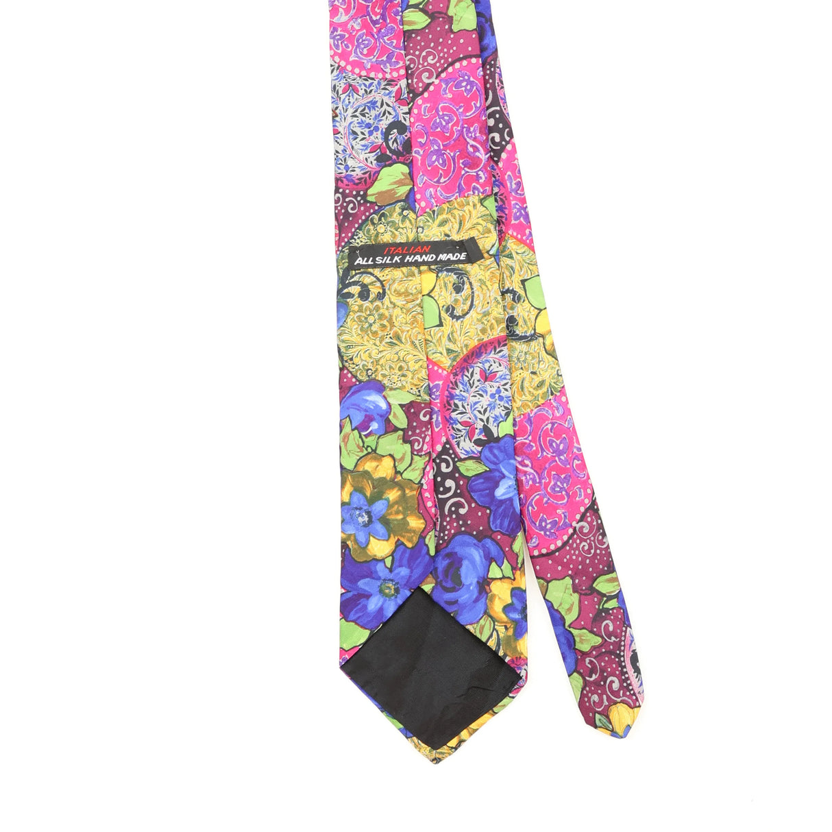 Back Back Detail of Vintage 1990's Flowers Floral Patterned Tie