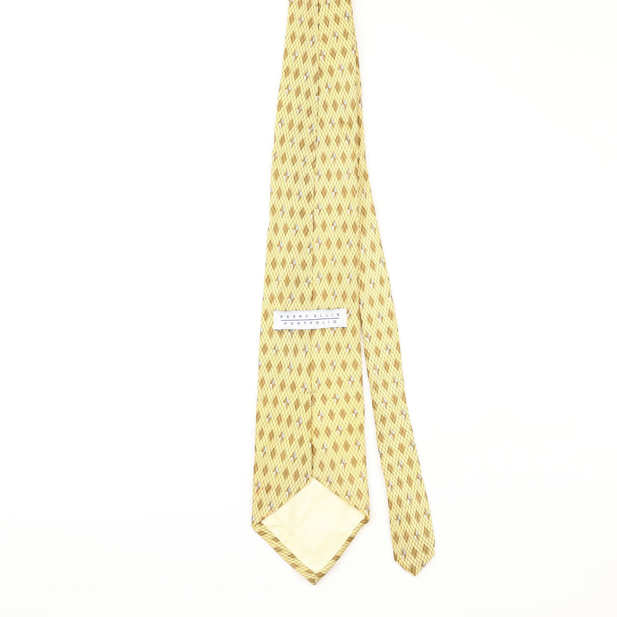 Back of Vintage Perry Ellis Geometric Patterned Tie