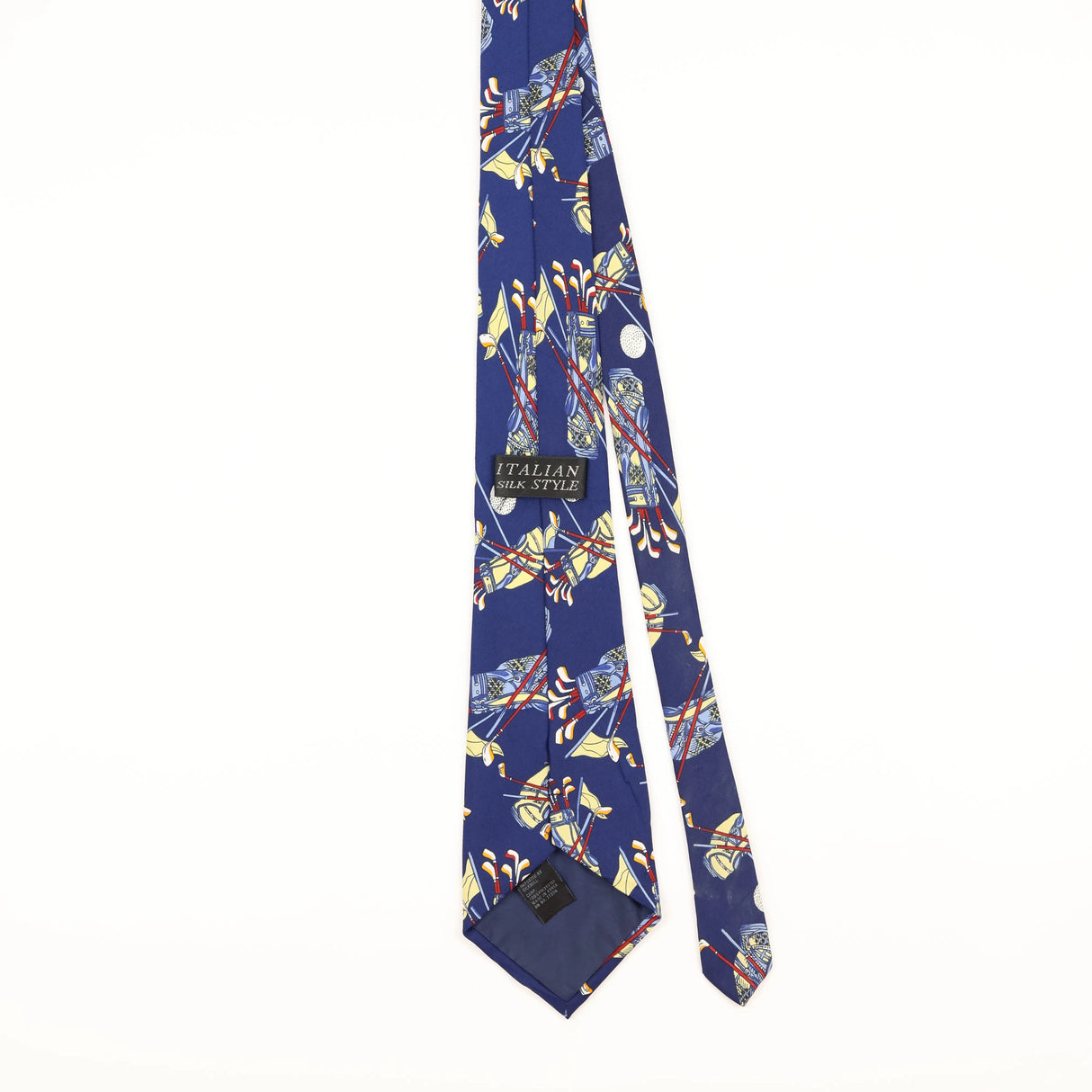 Back of Vintage 1990's Golf Geometric Patterned Tie