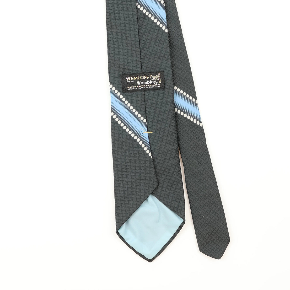 Back Detail of Vintage 1980's Wembley Striped Patterned Tie