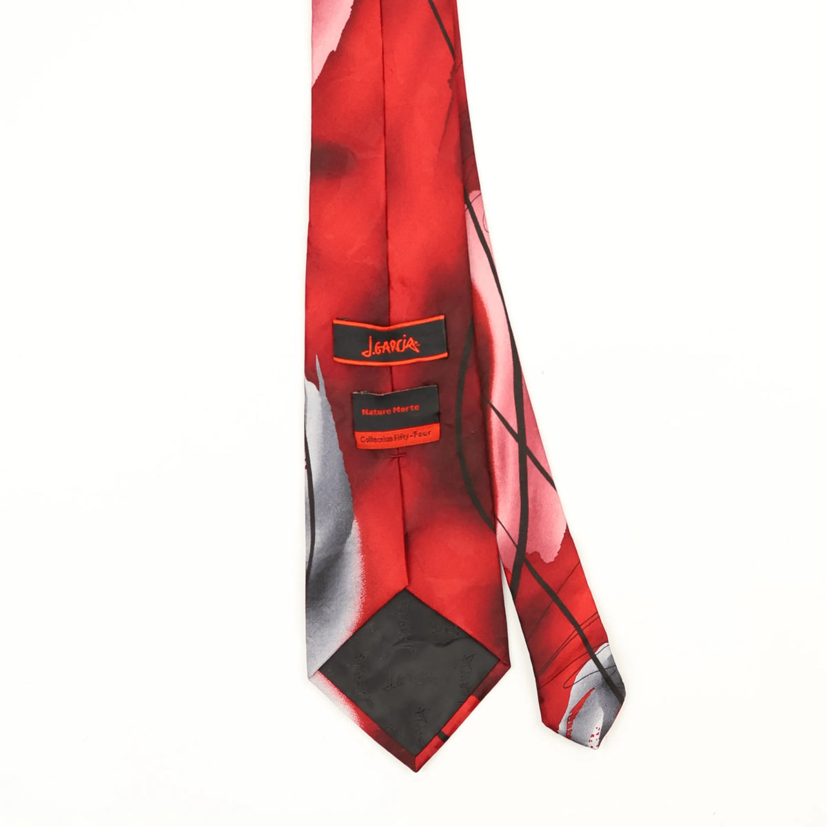 Back Back Detail of Vintage Jerry Garcia Nature Morte Abstract Patterned Tie