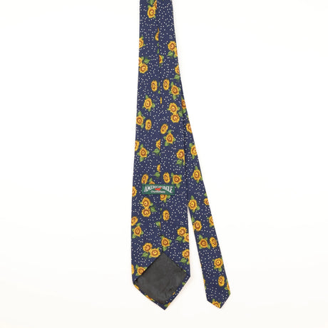 Back of Vintage 1990's Sunflower Floral Patterned Tie