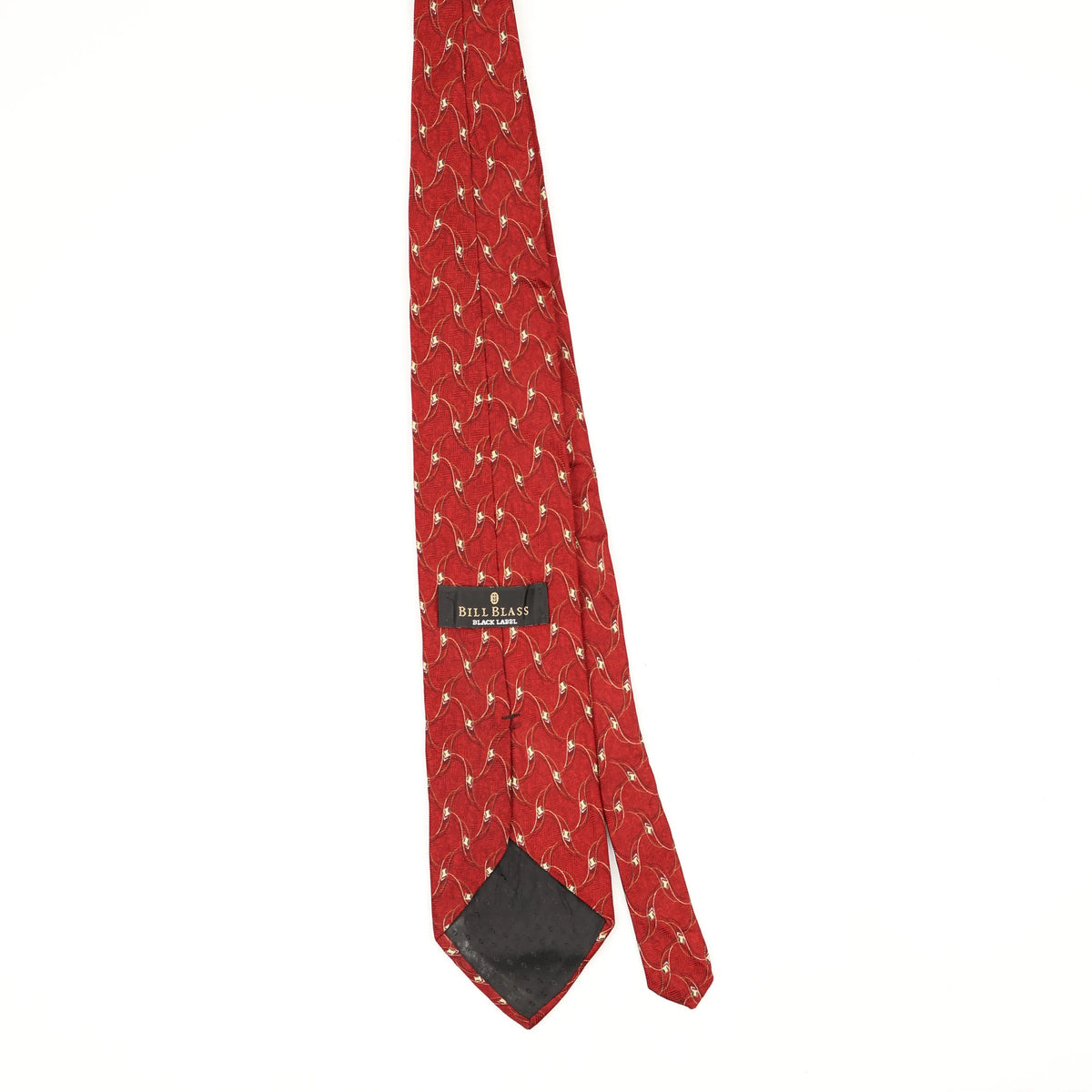 Back Back of Vintage 1990's Bill Blass Geometric Patterned Tie