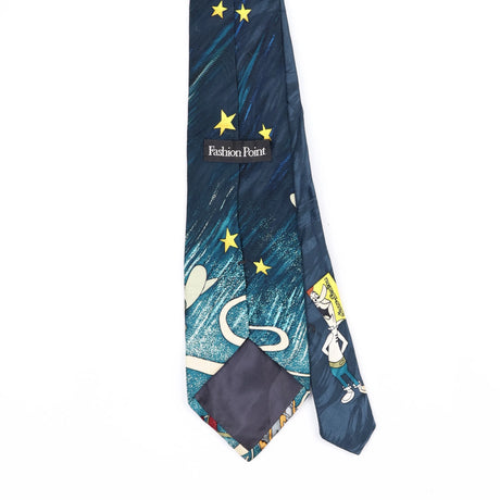 Back Back Detail of Vintage 1990's Jetsons Cartoon Patterned Tie