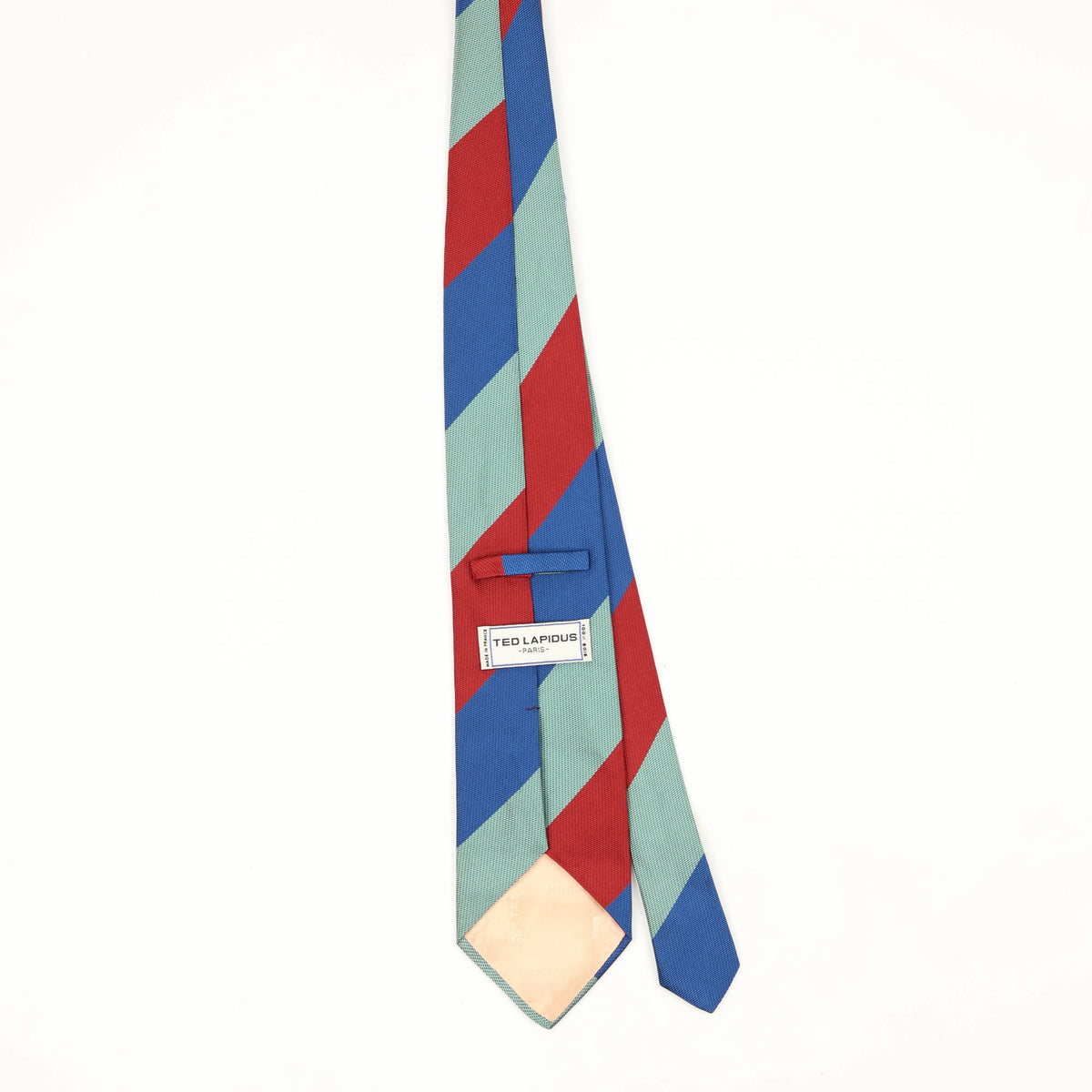 Back Back of Vintage 1980's Ted Lapidus BNWT Striped Patterned Tie