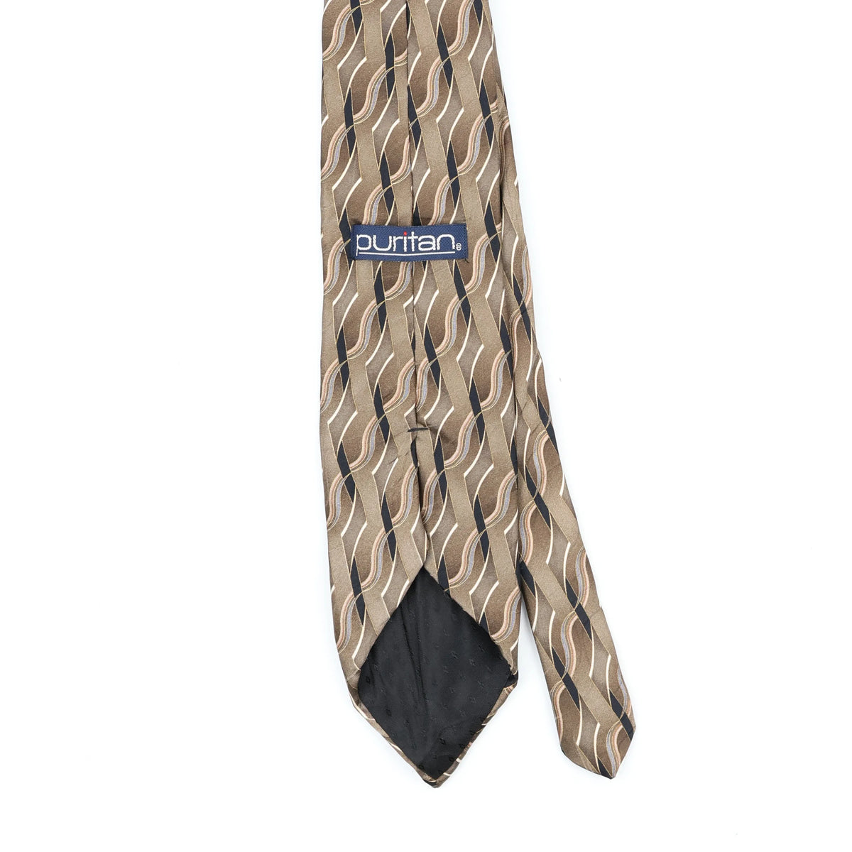 Back Back Detail of Vintage 1990's Puritan Waves Geometric Patterned Tie