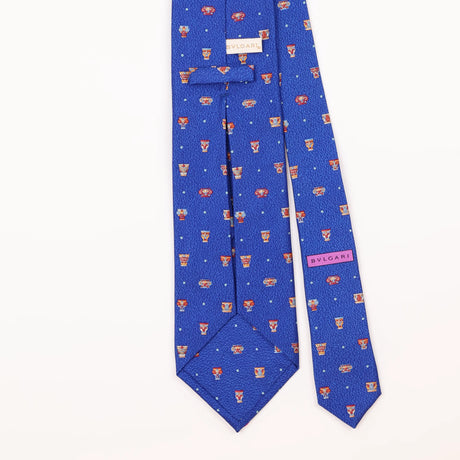 Back Detail of Vintage Bvlgari Vase Geometric Patterned Tie