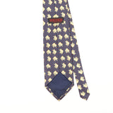 Back Detail of Vintage 1990's Rene Chagal Elephant Animal Print Patterned Tie