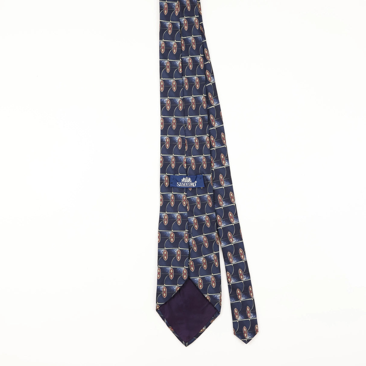 Back of Vintage 1990's Stafford Geometric Patterned Tie