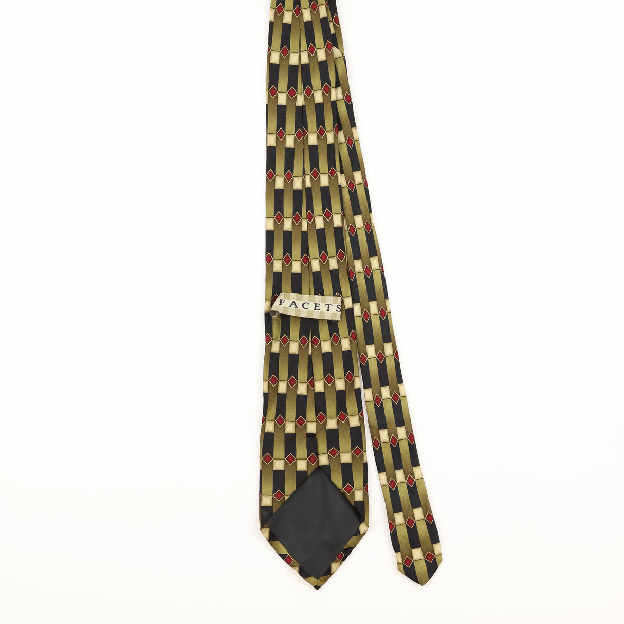 Back of Vintage Geometric Patterned Tie