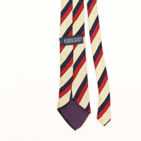 Back Detail of Vintage Lands' End Striped Patterned Tie