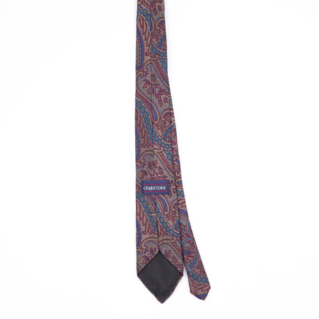 Back Back of Vintage Claybrooke Paisley Patterned Tie
