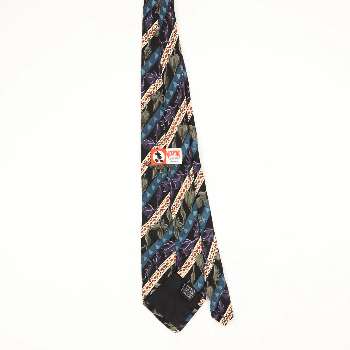 Back Back of Vintage 1990's Disney Donald Duck Striped Patterned Tie