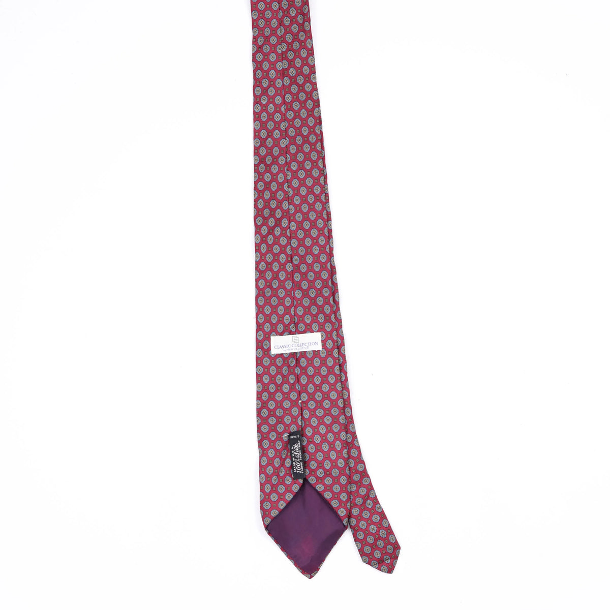 Back Back of Vintage 1990's Van Heusen Foulard Geometric Patterned Tie