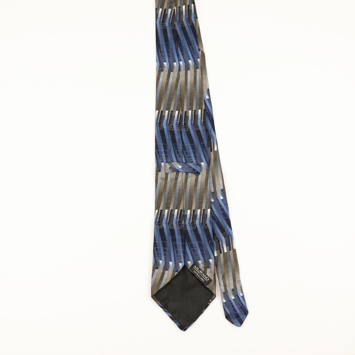 Back of Vintage 1990's Murano Geometric Patterned Tie