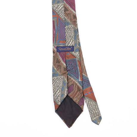 Back Back Detail of Vintage 1990's Oscar De La Renta Abstract Patterned Tie
