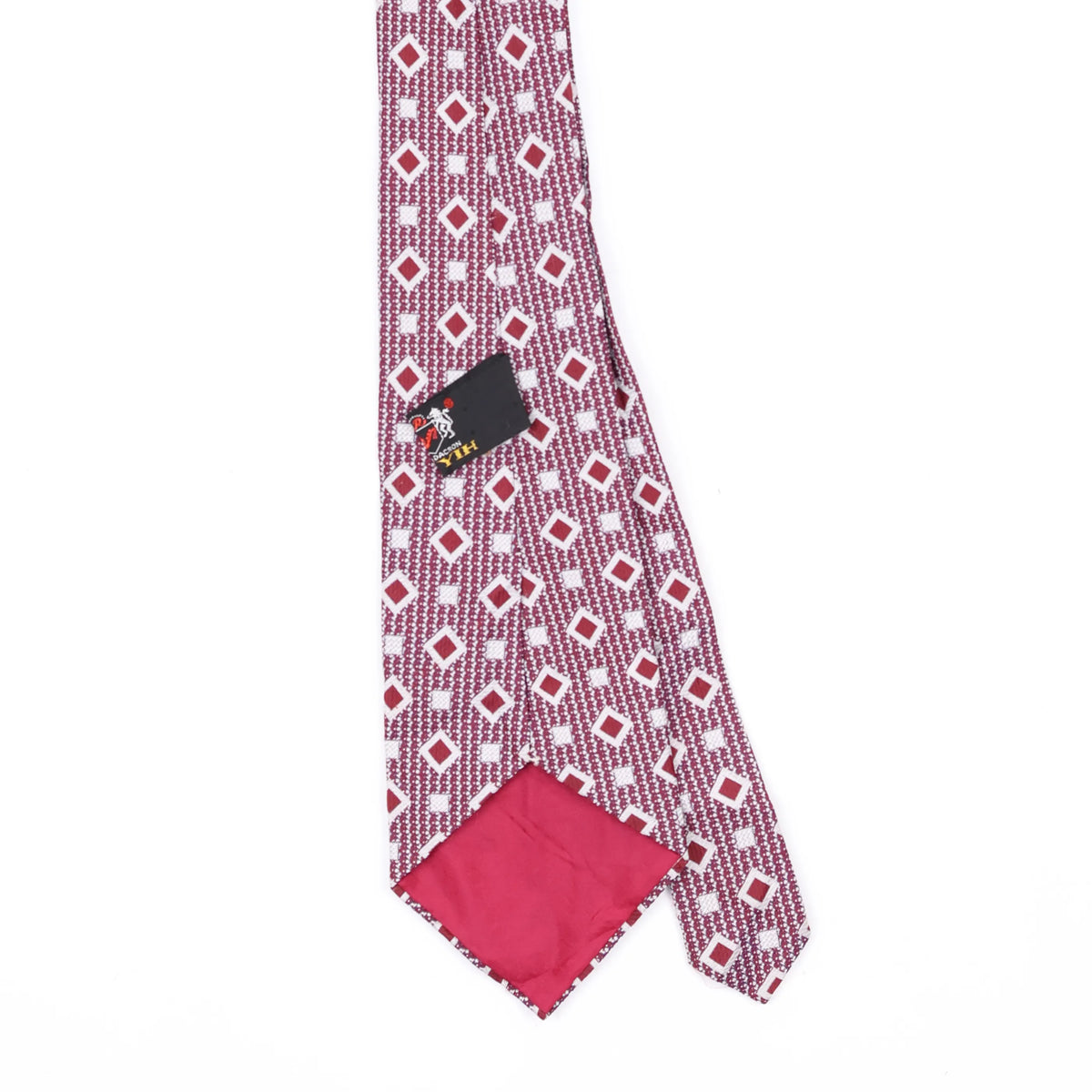 Back Back Detail of Vintage 1980's Diamonds Geometric Patterned Tie