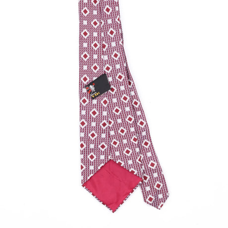 Back Back Detail of Vintage 1980's Diamonds Geometric Patterned Tie