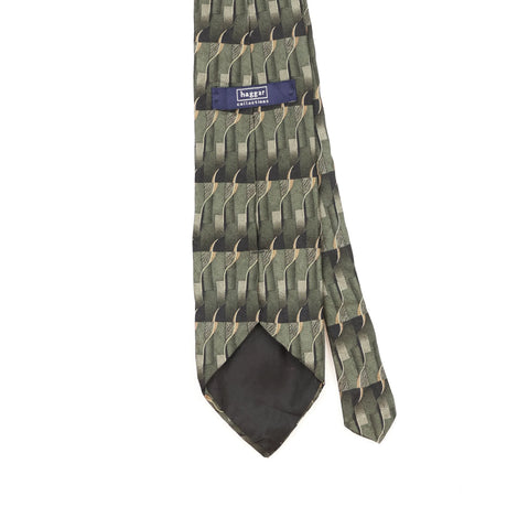 Back Back Detail of Vintage 1990's Haggar Geometric Patterned Tie