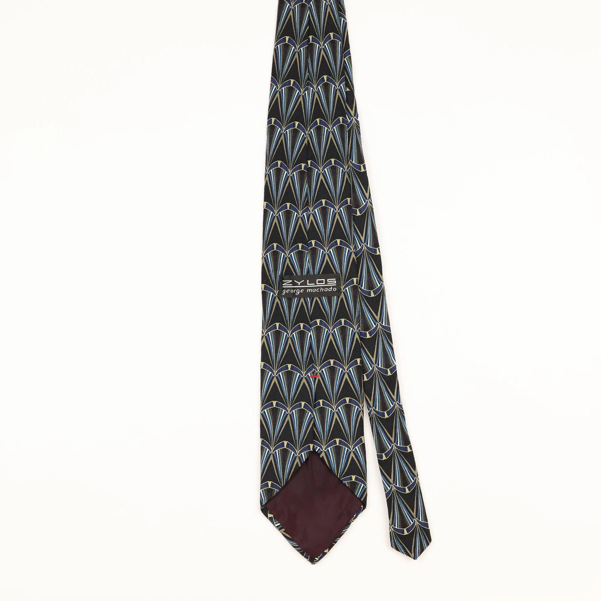 Back of Vintage 1990's Zylos Geometric Patterned Tie