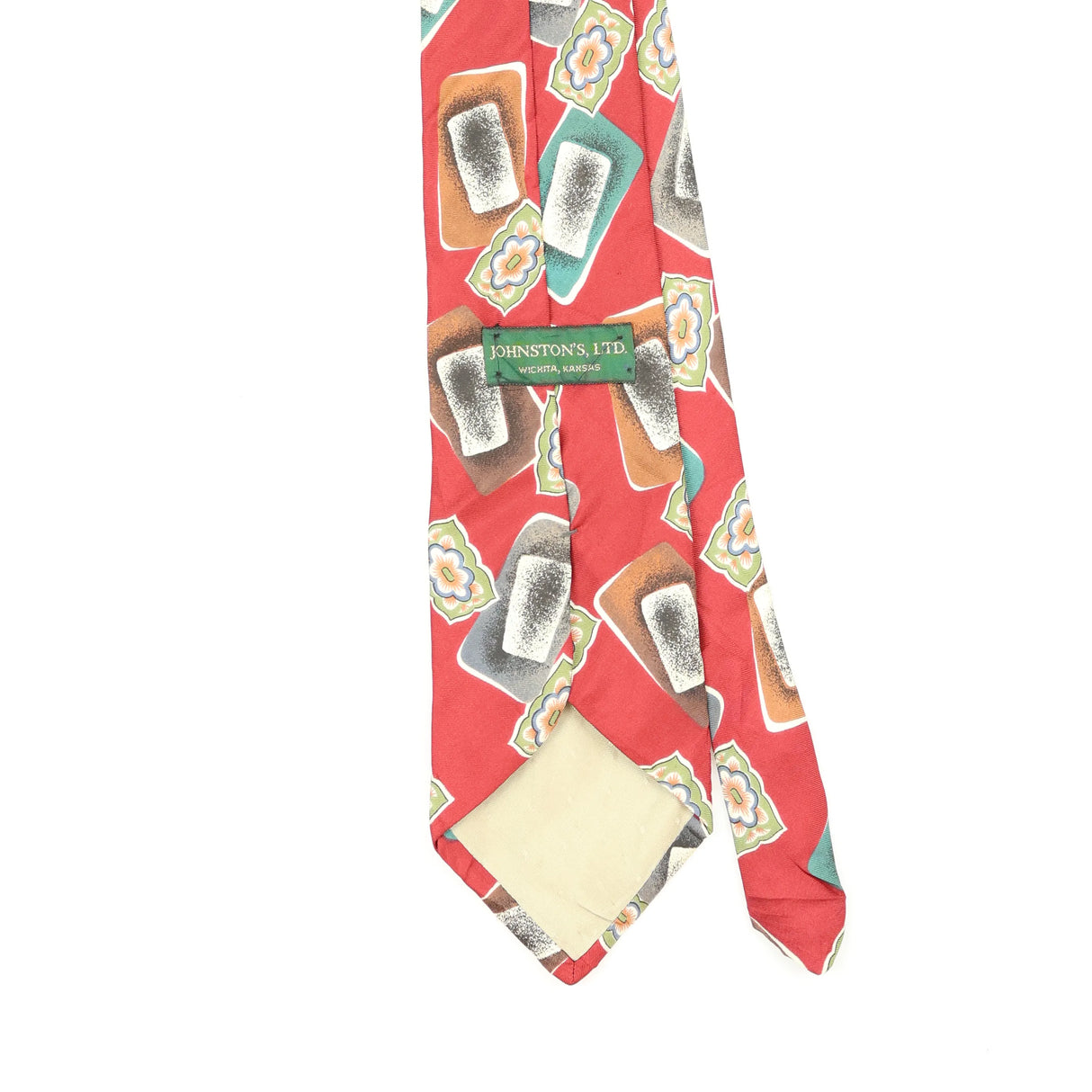 Back Back Detail of Vintage 1990's Geometric Patterned Tie