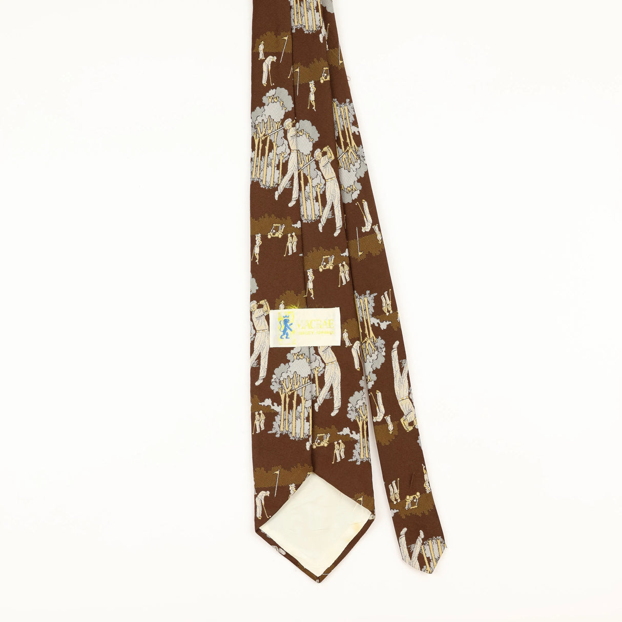 Back of Vintage 1970's Cartoon Patterned Tie