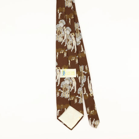 Back of Vintage 1970's Cartoon Patterned Tie
