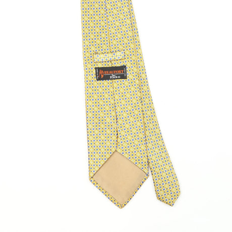 Back Back Detail of Vintage 1990's Tie Rack Beaufort Geometric Patterned Tie