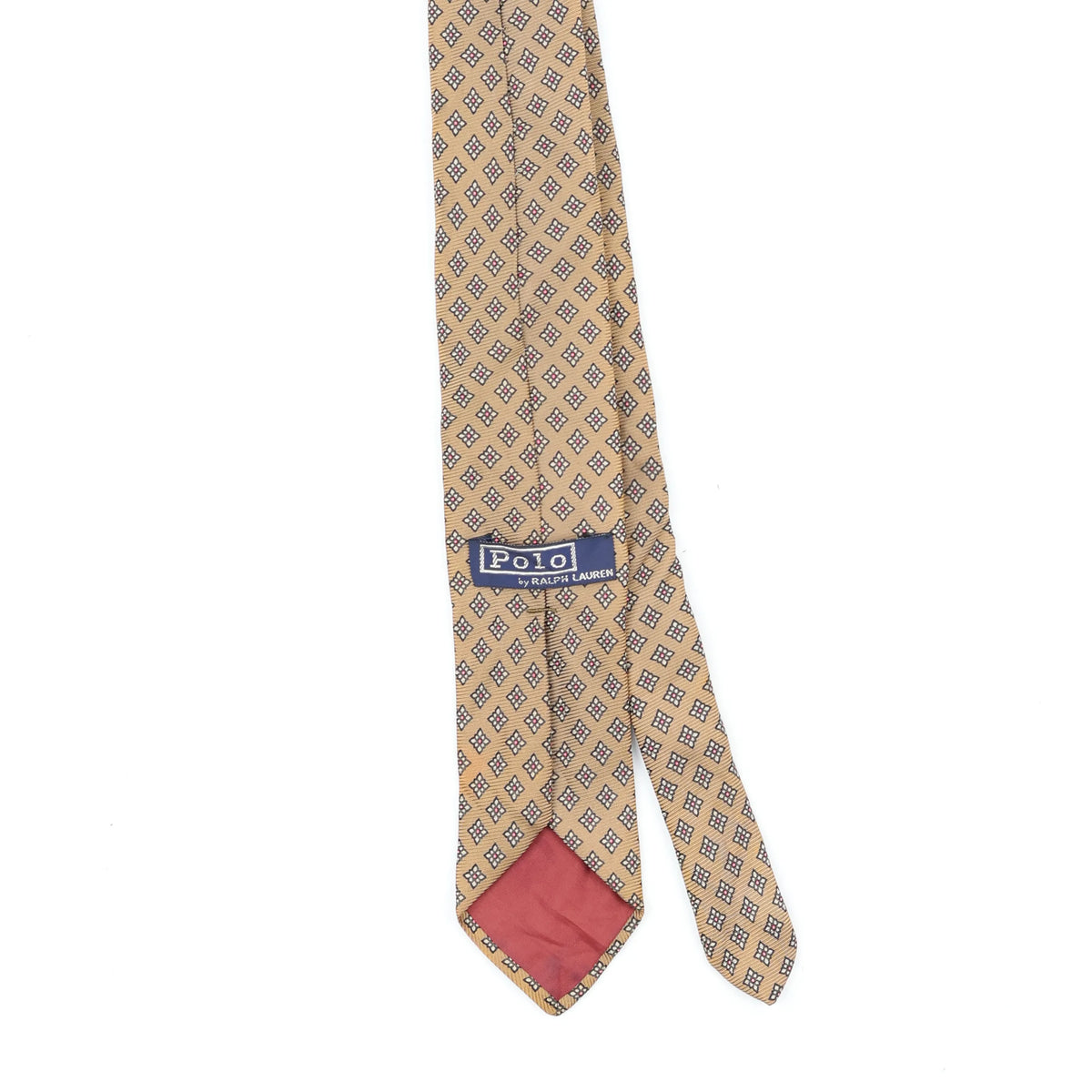 Back Back Detail of Vintage 1980's Ralph Lauren Foulard Geometric Patterned Tie