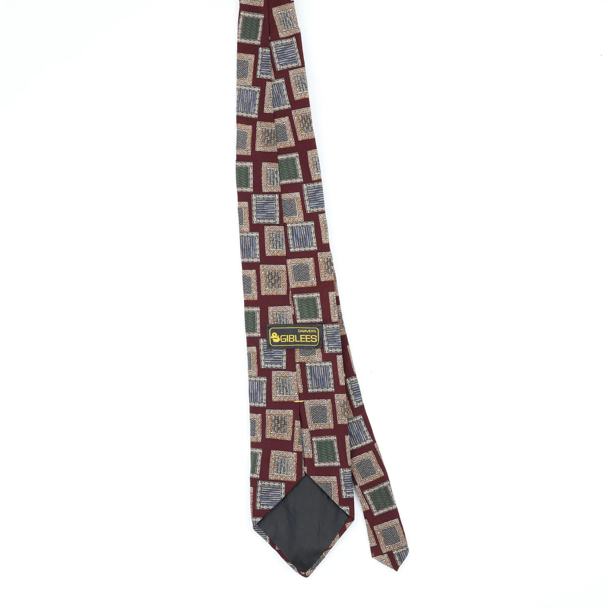 Back Back of Vintage 1990's Squares Geometric Patterned Tie