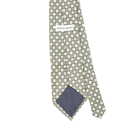 Back Back Detail of Vintage 1990's Pierre Cardin Geometric Patterned Tie