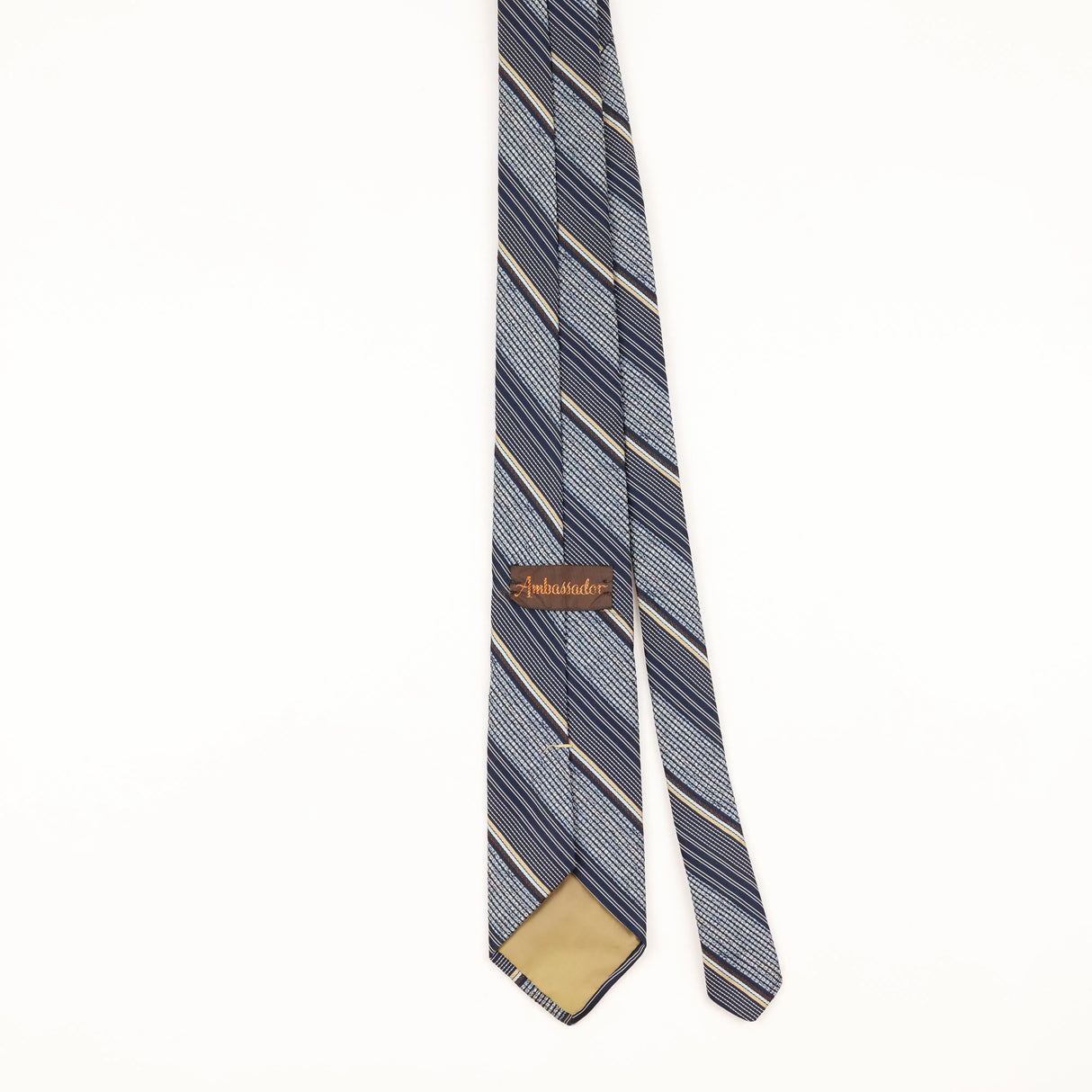 Back of Vintage 1980's Repp Striped Patterned Tie