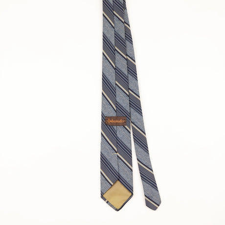 Back of Vintage 1980's Repp Striped Patterned Tie