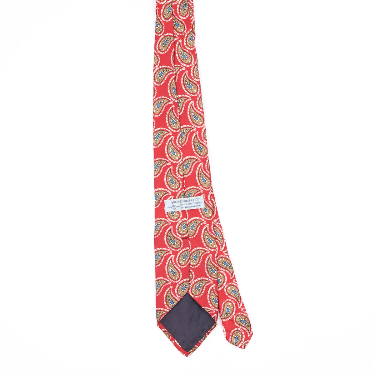 Back Back of Vintage 1990's Abercrombie & Fitch Paisley Patterned Tie