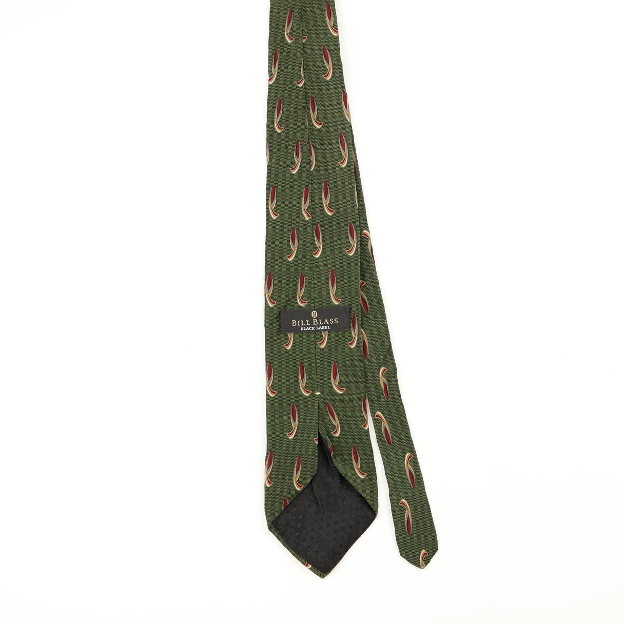 Back Back of Vintage 1990's Bill Blass Geometric Patterned Tie