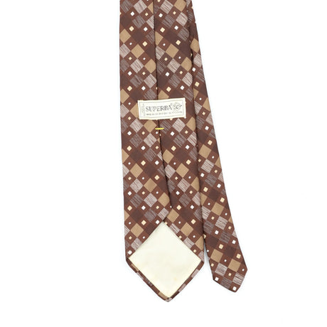 Back Back Detail of Vintage 1980's Diamond Geometric Patterned Tie