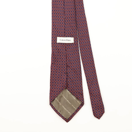 Back Detail of Vintage 1990's Calvin Klein Geometric Patterned Tie