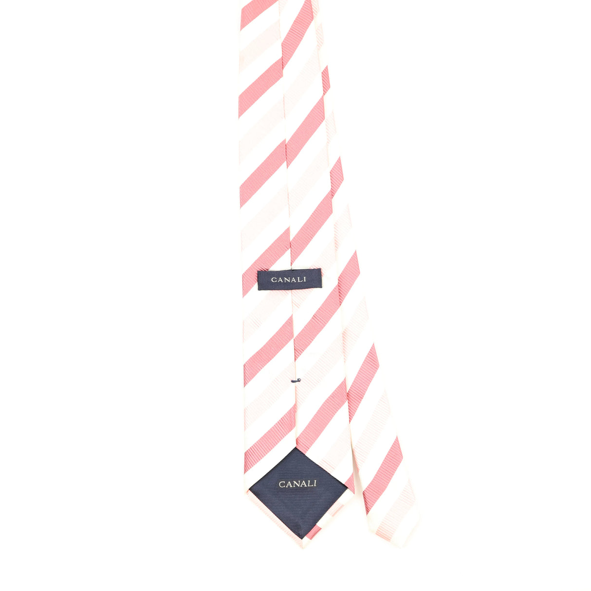 Back Back of Vintage 1990's Canali Striped Patterned Tie