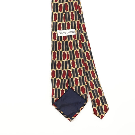 Back Detail of Vintage 1990's Pierre Cardin Geometric Patterned Tie