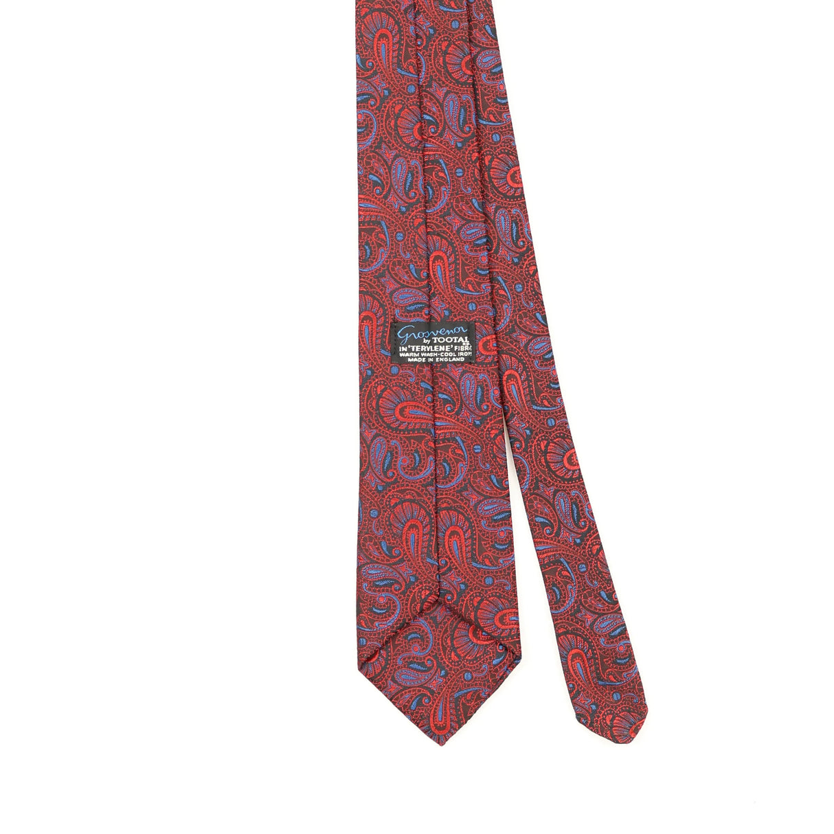Back Back Detail of Vintage 1970's Tootal Paisley Patterned Tie