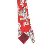 Back Back Detail of Vintage 1990's Tennis Cartoon Patterned Tie
