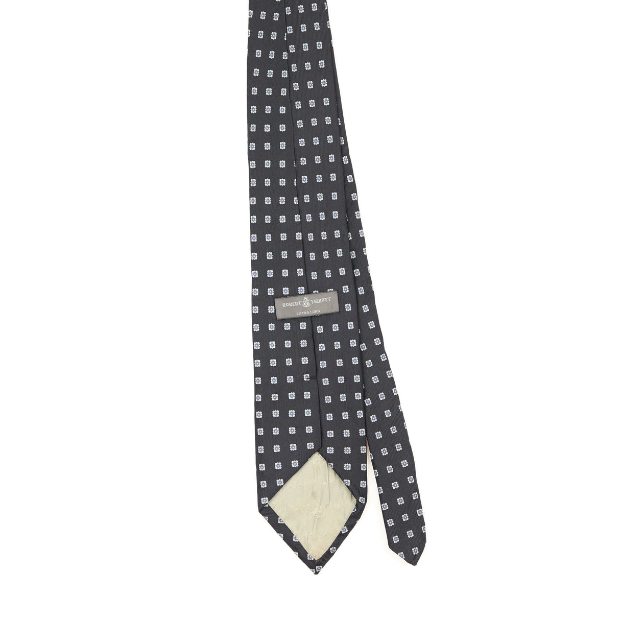 Back Back of Vintage 1990's Robert Talbott Flowers Geometric Patterned Tie