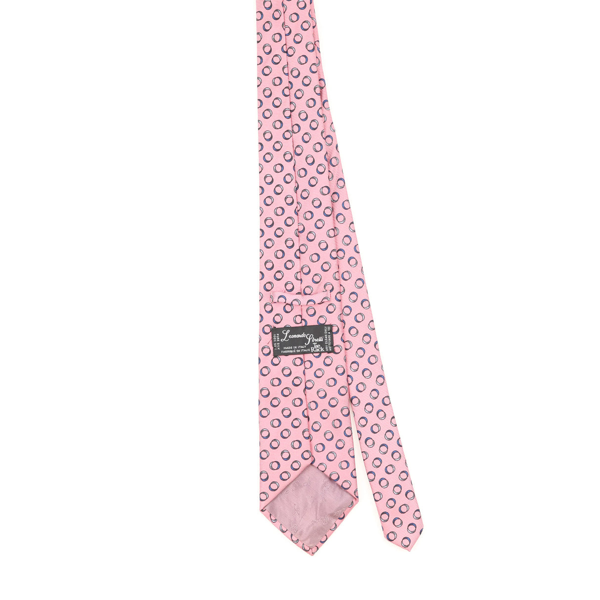 Back of Vintage 1990's Tie Rack Leonardo Strelli Geometric Patterned Tie