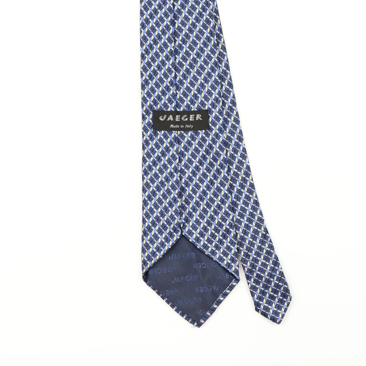 Back Detail of Vintage 1990's Jaeger Geometric Patterned Tie