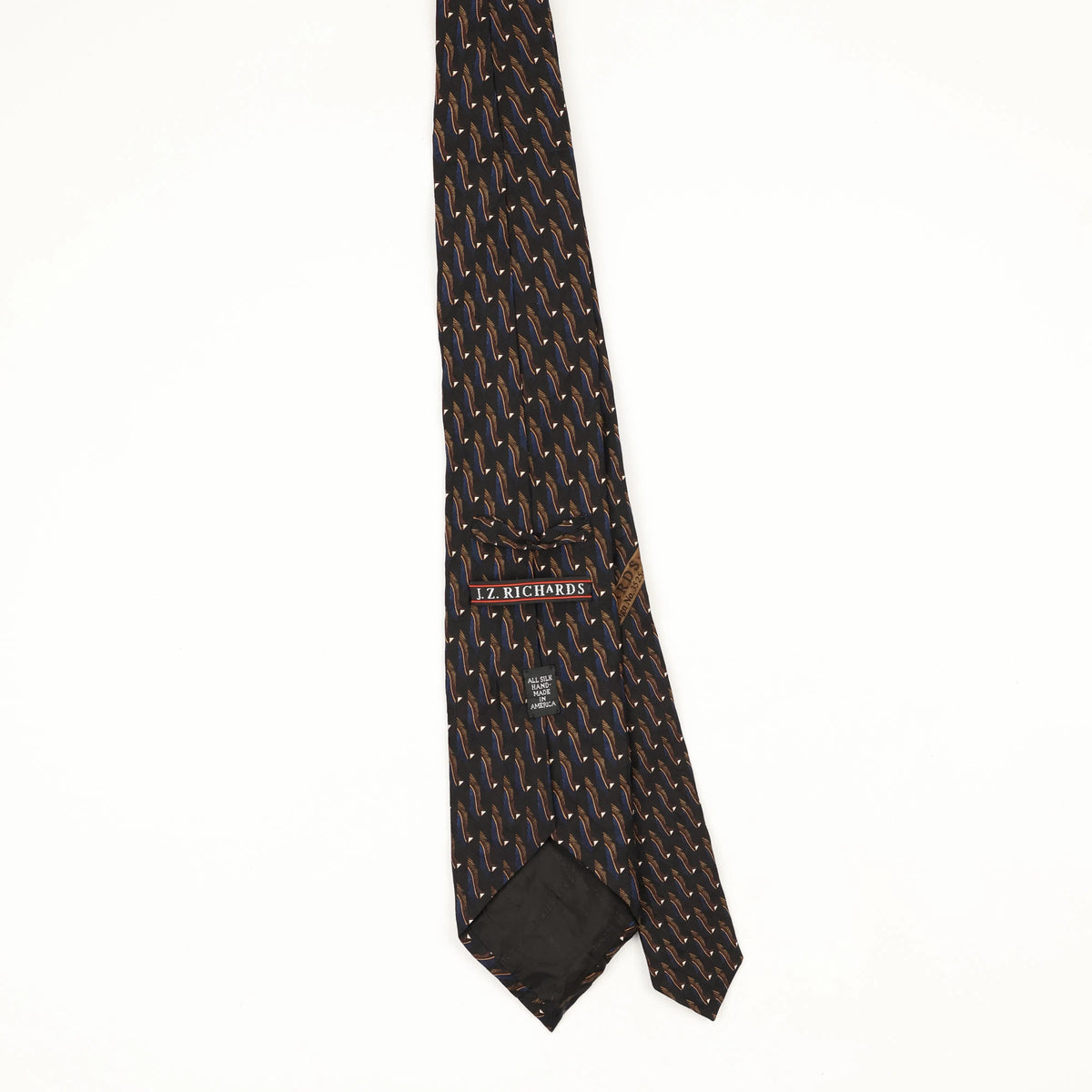 Back Back of Vintage 1990's Jz Richards Geometric Patterned Tie