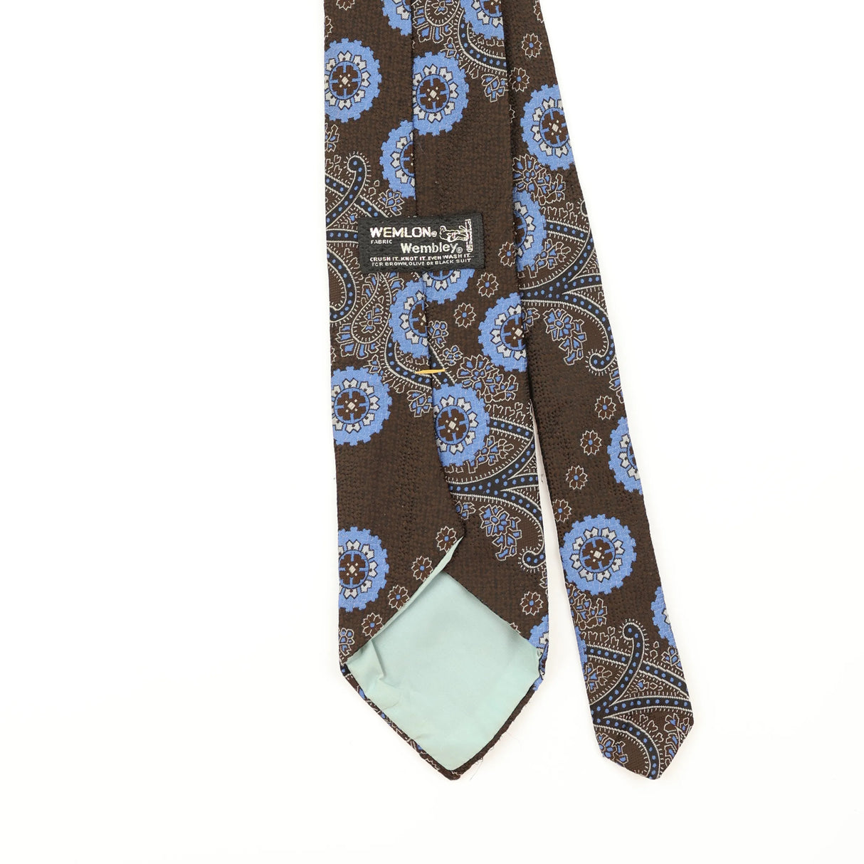 Back Detail of Vintage 1980's Wembley Paisley Patterned Tie