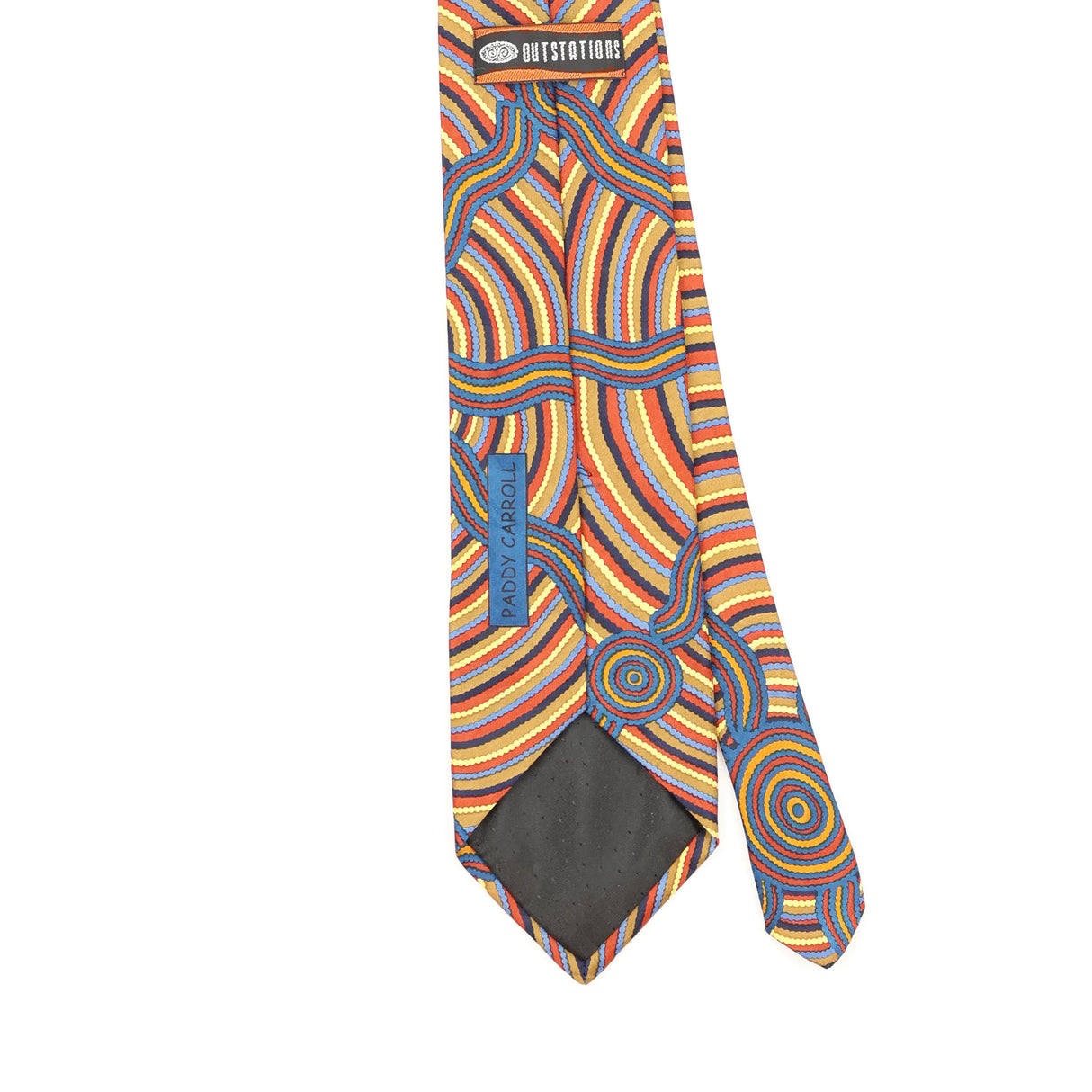 Back Detail of Vintage 1990's Paddy Caroll Abstract Patterned Tie