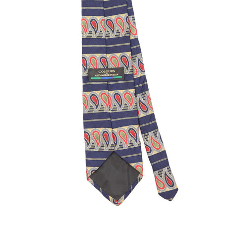 Back Back Detail of Vintage 1990's Alexander Julian Paisley Paisley Patterned Tie