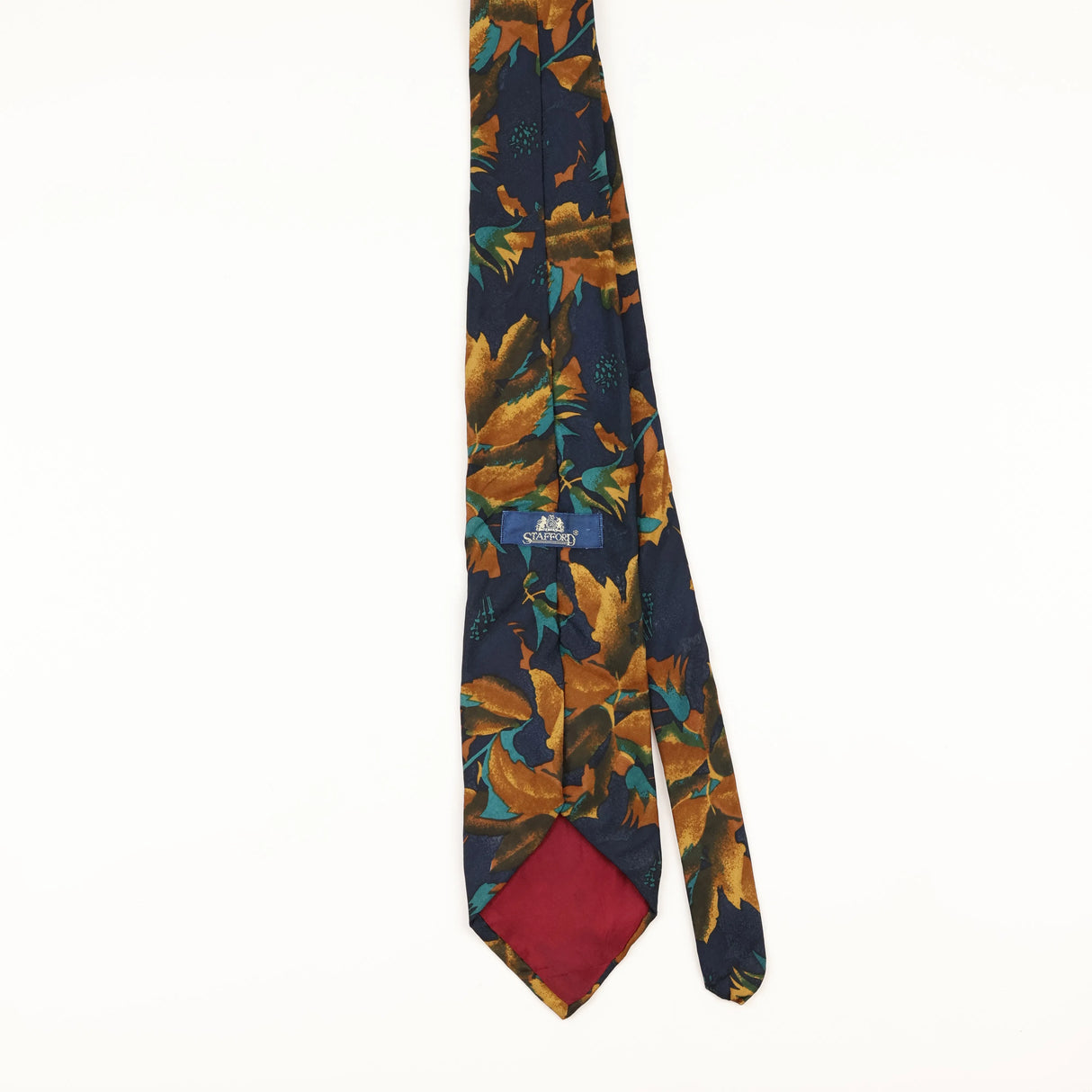 Back of Vintage 1990's Stafford Leaves Abstract Patterned Tie