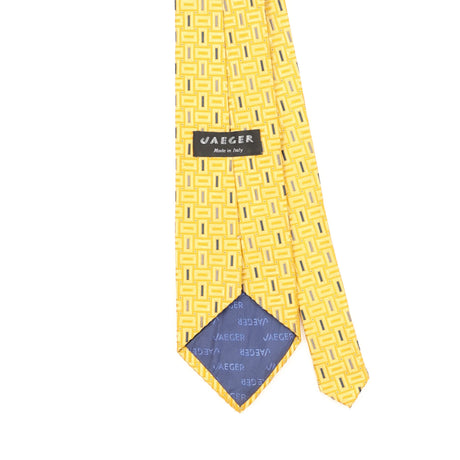 Back Detail of Vintage 1990's Jaeger Geometric Patterned Tie